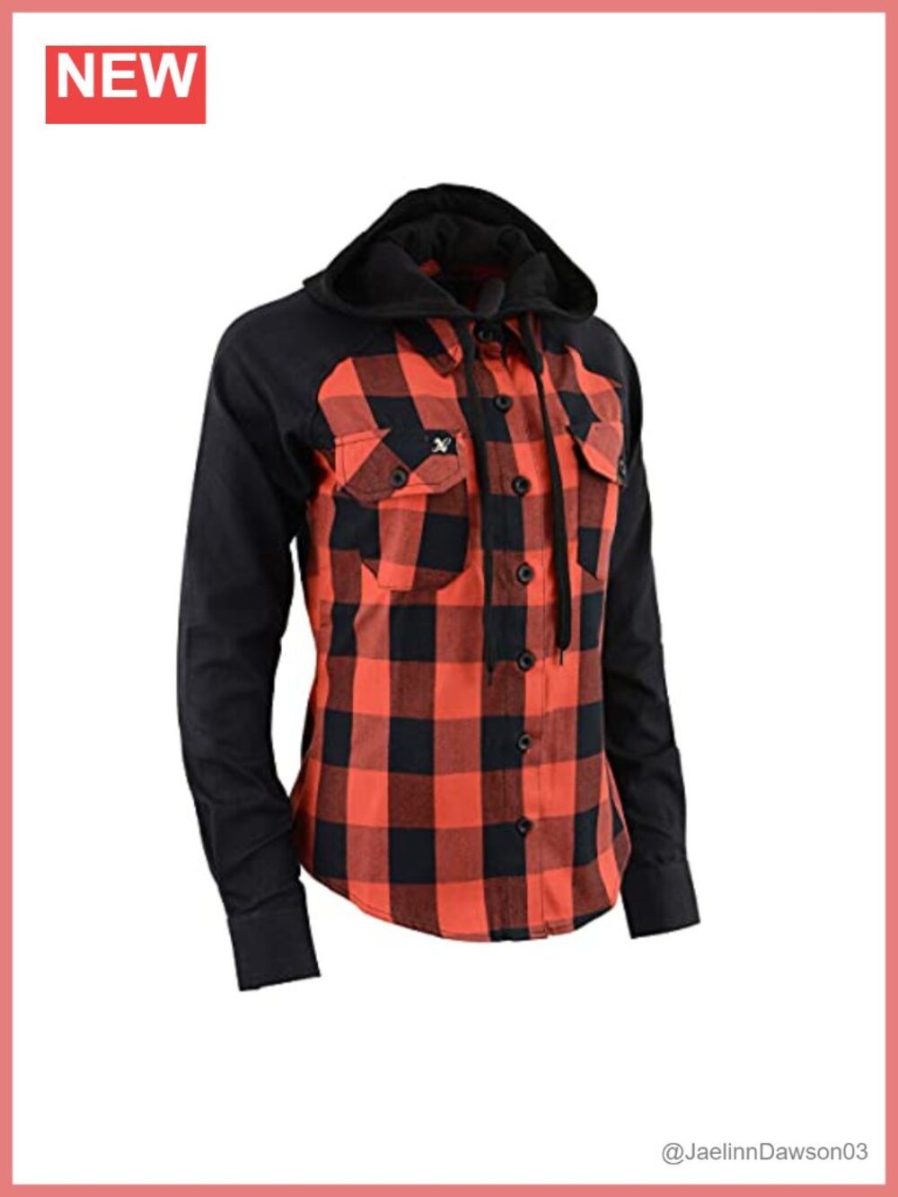 Women's Cotton Flannel Button Down Hooded Shirt Long Sleeve